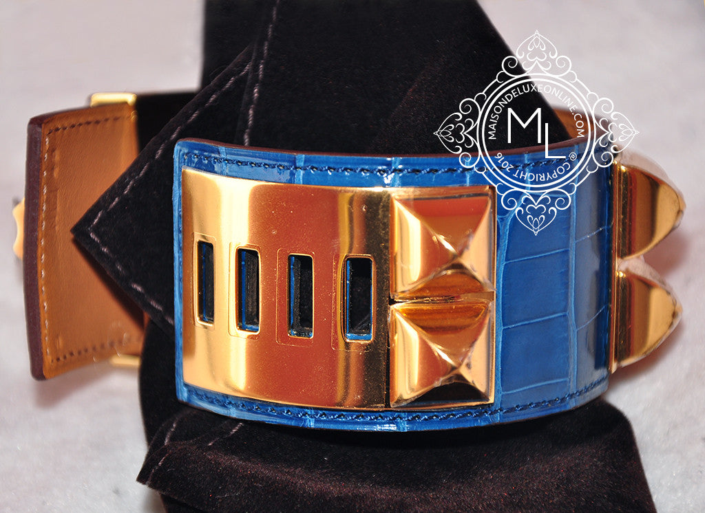 New Hermes Collier De Chien CDC Black And Gold Belt Rare!