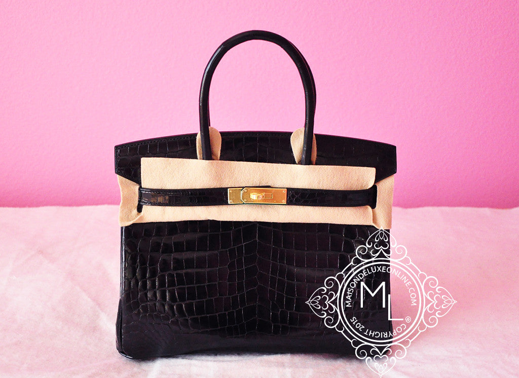 Hermes Birkin 25 Black Epsom Gold Hardware - Fashion Handbag Collections