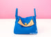 Hermes Blue Hydra Clemence Lindy 30 Handbag