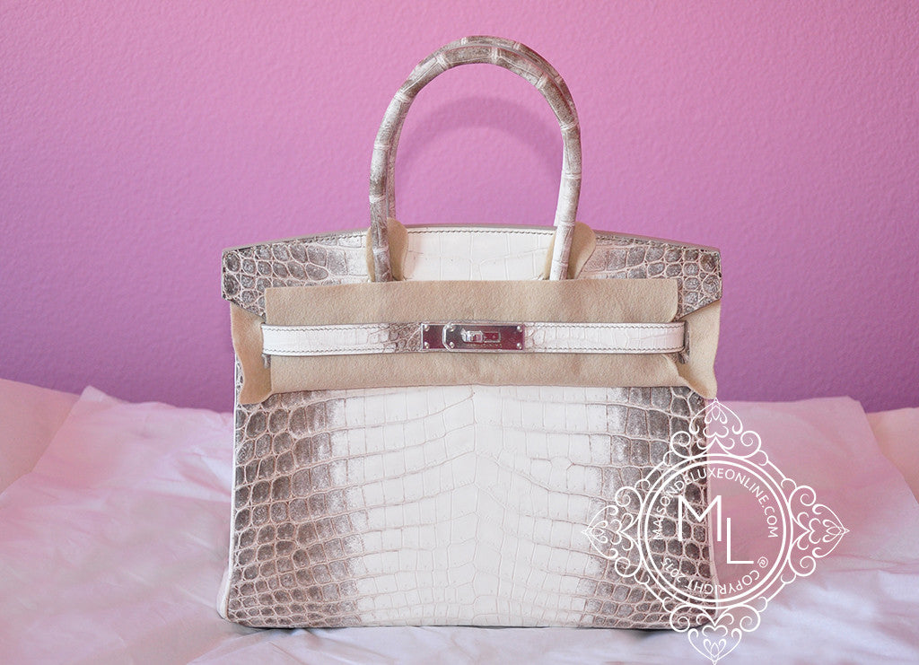 Hermes Blanc Himalayan Himalaya Birkin 30 White Crocodile - New - MAISON de LUXE - 1