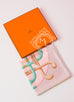 Hermes Pink Yellow Twill Silk 90 cm Cannes et Cannes Scarf