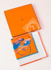 Hermes Orange Twill Silk 90 cm Les Voitures à a Transformation Scarf