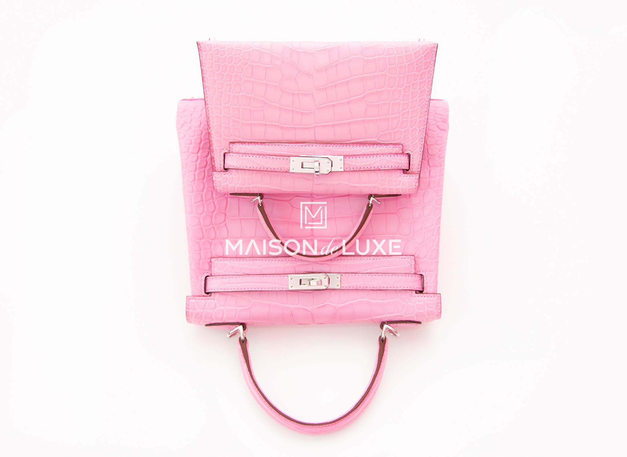 Hermes Birkin 25 Handbag 5P Pink Matte Porosus Croc SHW