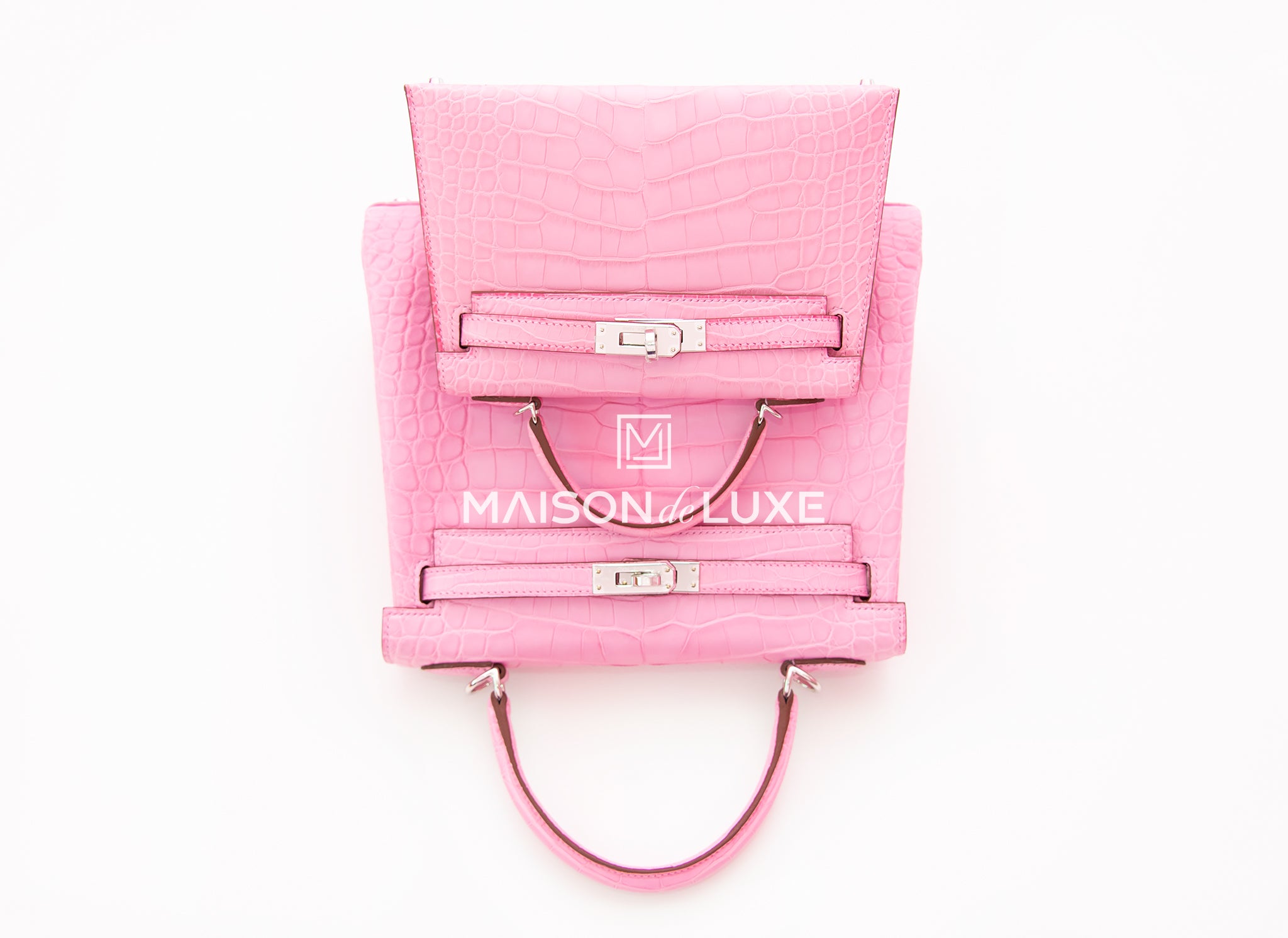 Hermes 5P Bubblegum Pink Crocodile Alligator Kelly 25 Bag Pochette Clutch –  MAISON de LUXE