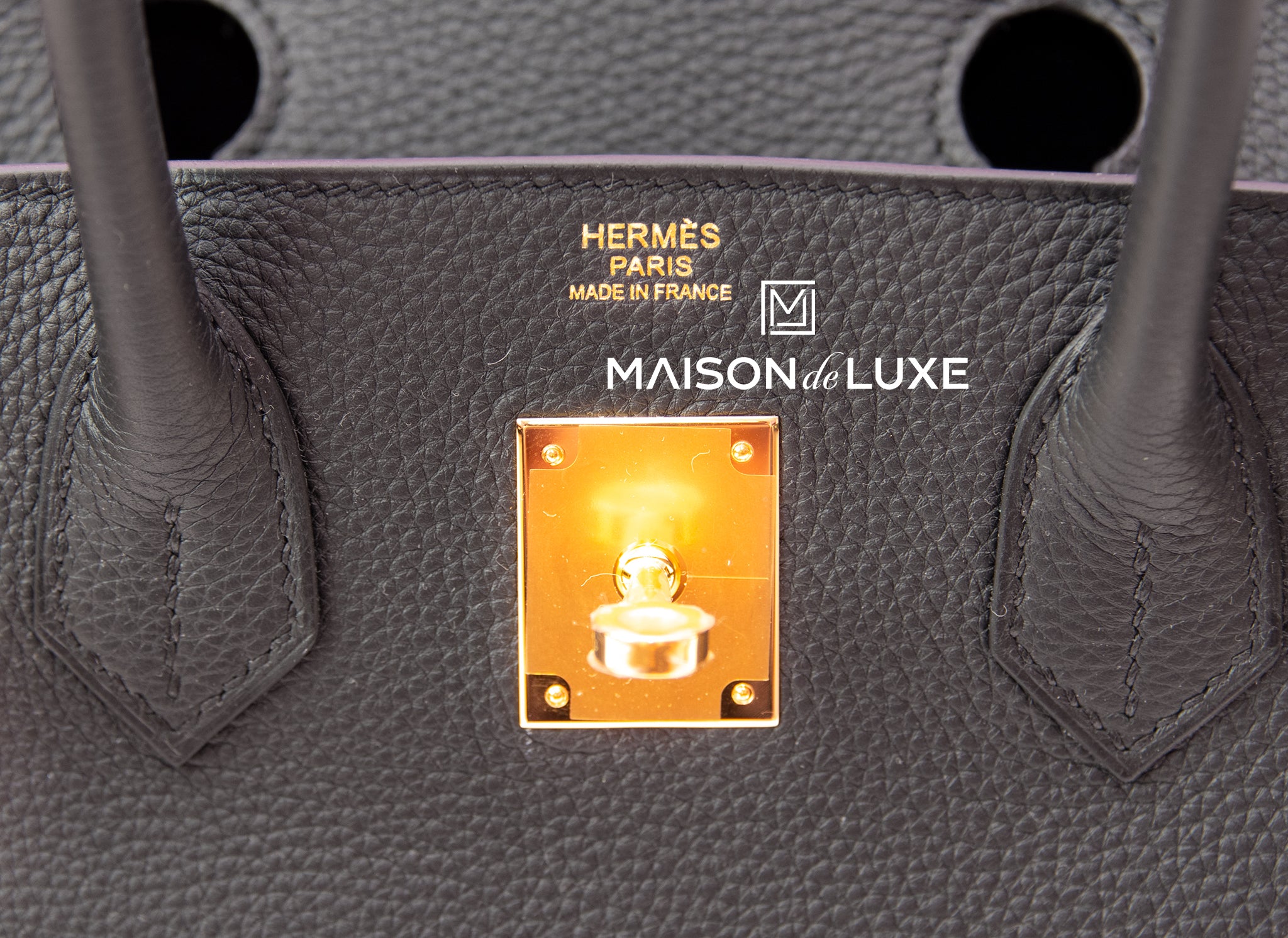 Hermes Black Noir Togo Gold Hardware Birkin 30 Handbag Bag GHW – MAISON de  LUXE