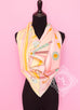 Hermes Pink Yellow Twill Silk 90 cm Cannes et Cannes Scarf