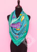 Hermes Green Twill Silk 90 cm Bateau Fleuri Scarf