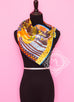 Hermes Orange Twill Silk 90 cm Parures De Samourais Scarf