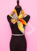 Hermes Orange Twill Silk 90 cm Parures De Samourais Scarf