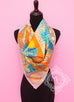 Hermes Corail Twill Silk 90 cm Parures De Samourais Scarf