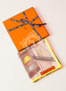 Hermes Pink Jaune Twill Silk 90 cm Space Shopping au Faubourg Scarf