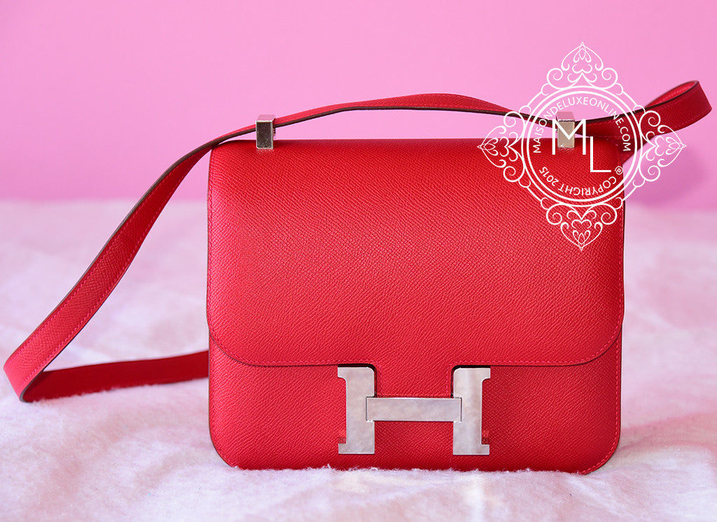 Constance 24 Rouge Grenat Epsom GHW, Luxury, Bags & Wallets on