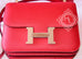 Hermes Rouge Casaque Red Epsom Constance MM 24/25 Handbag - New - MAISON de LUXE - 3