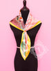 Hermes Pink Jaune Twill Silk 90 cm Space Shopping au Faubourg Scarf