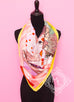 Hermes Pink Jaune Twill Silk 90 cm Space Shopping au Faubourg Scarf