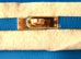 Hermes Blue Izmir GHW Epsom Mini Kelly Pochette Clutch