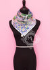 Hermes Parme Blue Twill Silk 90 cm Fleurs de Giverny Scarf
