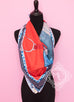 Hermes Red Blue Twill Silk 90 cm Selle d'Officier en Grande Tenue Scarf