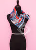 Hermes Red Blue Twill Silk 90 cm Selle d'Officier en Grande Tenue Scarf