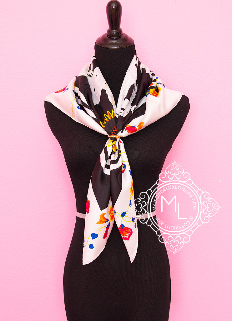 HERMES-Scarf-Silk-100%-Carre-90-LVDOVICVS-MAGNVS-Black – dct-ep_vintage  luxury Store