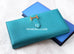 Hermes Blue Paon Green Chèvre Bearn Long Wallet Clutch