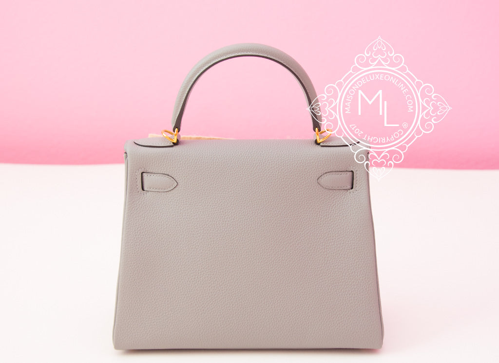 Hermes Birkin 25 Handbag 4Z Gris Mouette Togo GHW