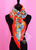 Hermes Cashmere 140 GM Collections Imperiales Rouge Jaune Lagon Shawl Scarf - New - MAISON de LUXE - 5