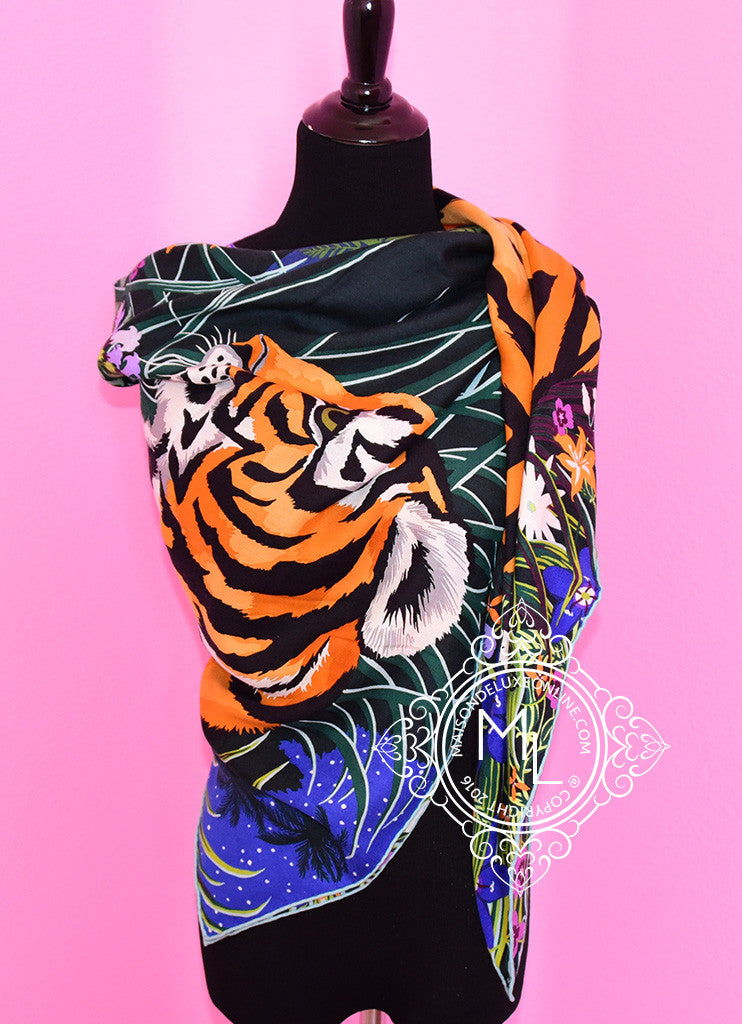 Hermès Tyger Tyger Shawl 140cm of Cashmere and Silk, Handbags &  Accessories Online, Ecommerce Retail