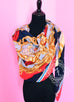 Hermes Cashmere 140 GM Grand Carrosse Rouge Ciel Shawl Scarf - New - MAISON de LUXE - 6