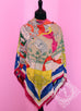Hermes Cashmere 140 GM Cavalleria d'Etriers Fuchsia Jaune Shawl Scarf - New - MAISON de LUXE - 10