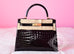 Hermes Noir Black GHW Niloticus Crocodile Sellier Kelly 28 Handbag - New - MAISON de LUXE - 1