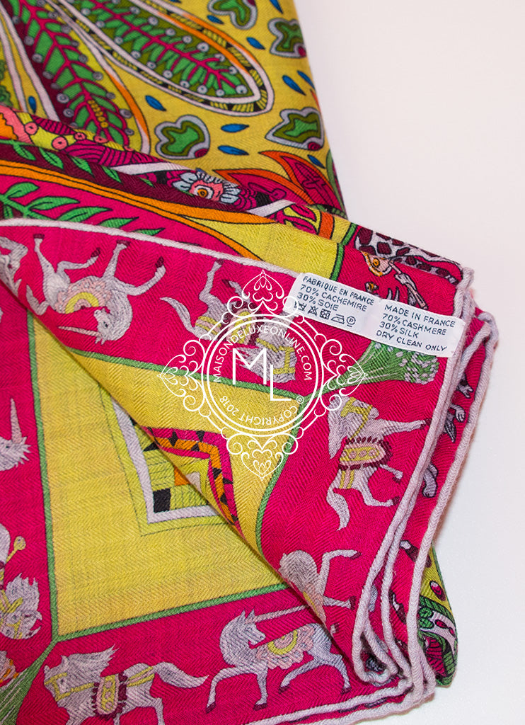 Hermès Le Jardin de la Maharani Recadré Cashmere Silk Shawl 140cm - Ann's  Fabulous Closeouts