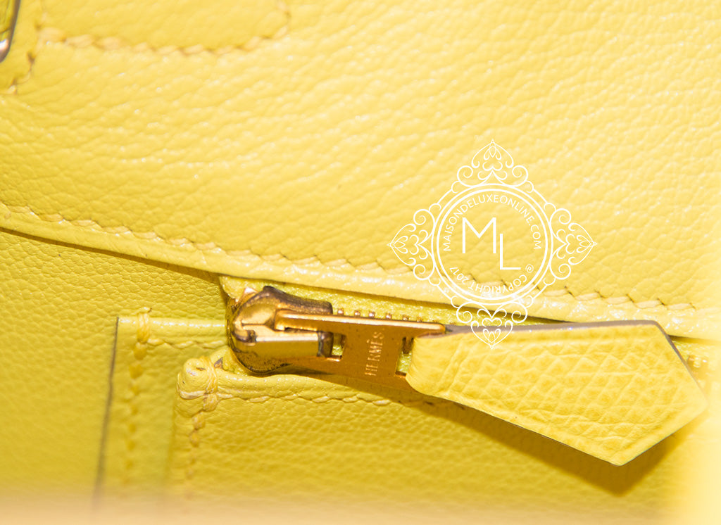 NEW YELLOW HERMES BIRKIN BAG 30CM GORGEOUS LIME SOUFRE EPSOM W P