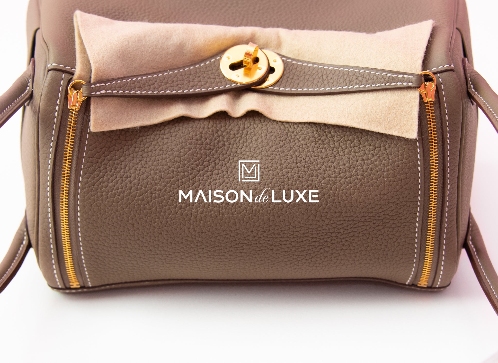 Hermes Gold Brown Clemence Lindy 26 Handbag Bag – MAISON de LUXE