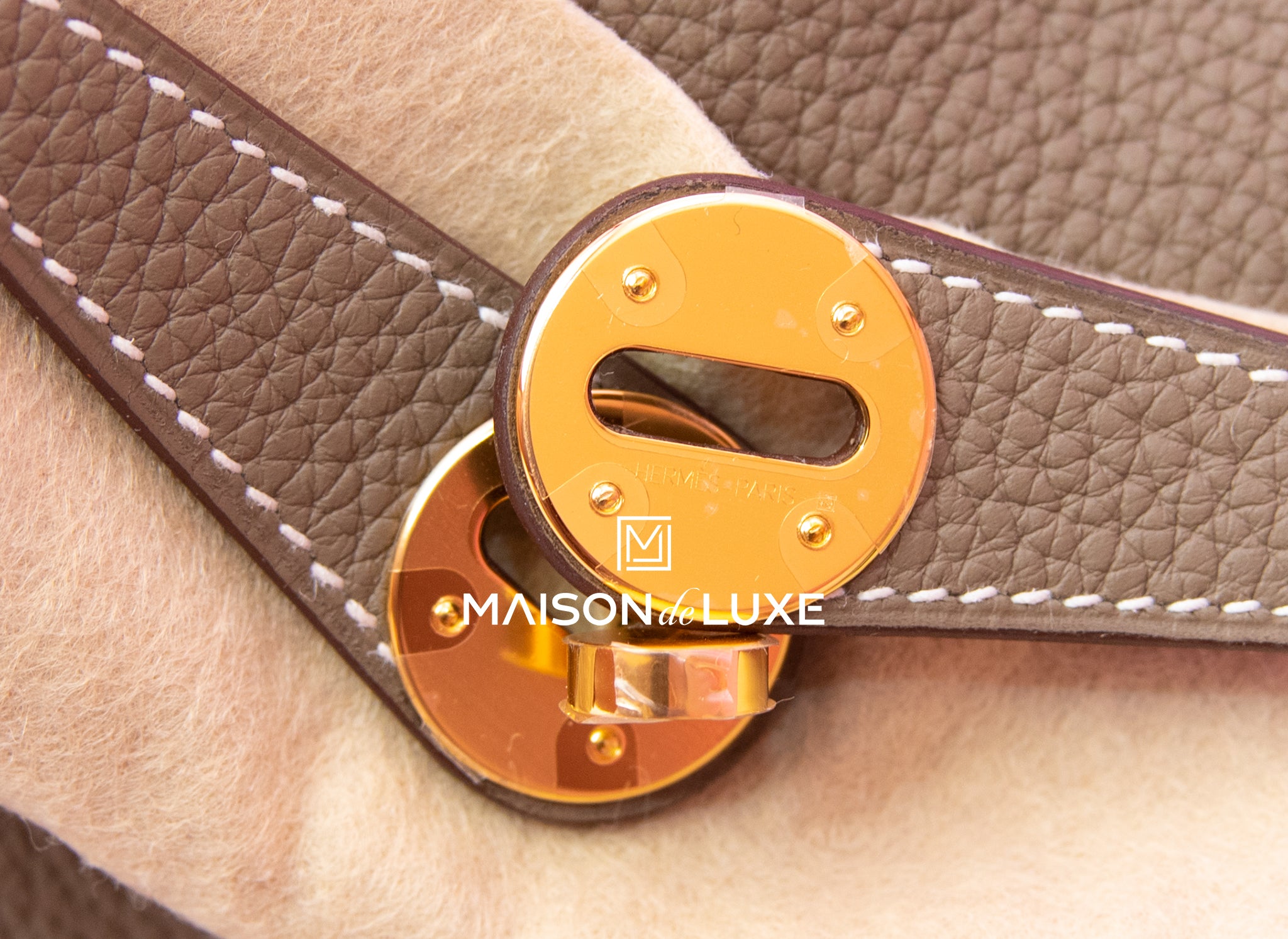 Hermes Lindy 26 Etoupe Clemence Gold Hardware #D - Vendome Monte Carlo