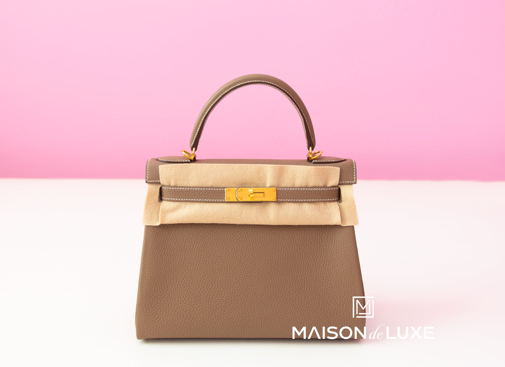 Hermes Kelly Retourne 28 Etoupe Togo Gold Hardware