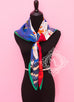 Hermes Blue Red Twill Silk 90 cm Space Shopping au Faubourg Scarf