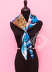 Hermes Blue Taupe Twill Silk 90 cm Space Shopping au Faubourg Scarf