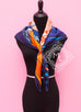 Hermes Purple Orange Twill Silk 90 cm Space Shopping au Faubourg Scarf