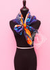 Hermes Purple Orange Twill Silk 90 cm Space Shopping au Faubourg Scarf