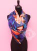 Hermes Purple Orange Twill Silk 90 cm Space Shopping au Faubourg Scarf