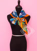 Hermes Blue Orange Twill Silk 90 cm Space Shopping au Faubourg Scarf