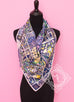 Hermes Marine Twill Silk 90 cm Fleurs de Giverny Scarf