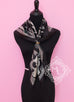 Hermes Black Twill Silk 90 cm Etude pour une Parure de Gala Scarf