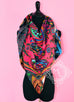 Hermes Cashmere 140 GM L'Arbre du Vent Fuchsia Vert Blue Shawl - New - MAISON de LUXE - 6