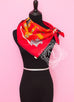 Hermes Red Twill Silk 90 cm Harnais de Cour Scarf