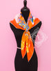 Hermes Orange Twill Silk 90 cm Harnais de Cour Scarf