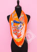 Hermes Orange Twill Silk 90 cm Harnais de Cour Scarf