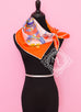Hermes Orange Twill Silk 90 cm Harnais de Cour Scarf