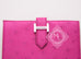 Hermes Rose Pourpre Pink Ostrich Compact Bearn Wallet Clutch